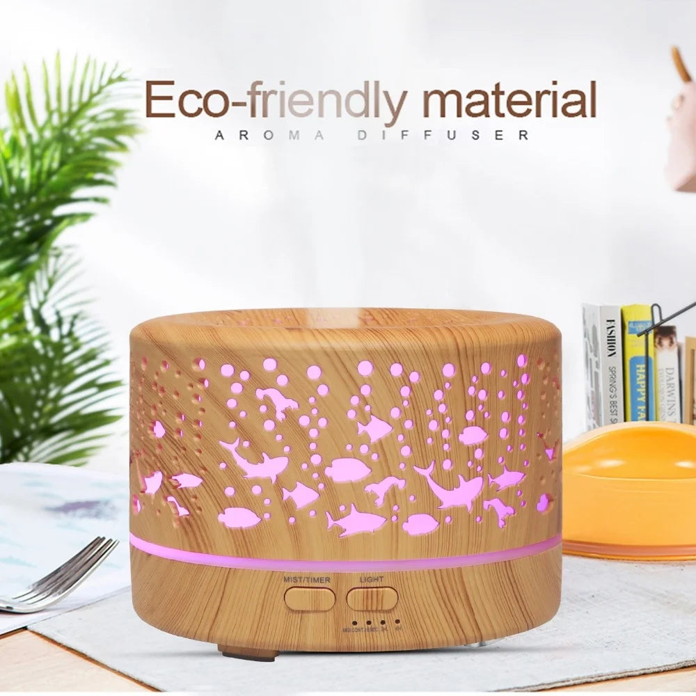 700ml Wood Grain Aroma Diffuser Home Humidifiers Color Light Essential Oil Diffuser Aromatherapy Electric Oil Difusor